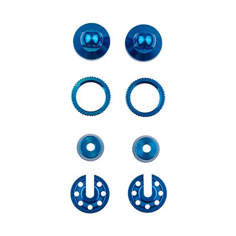 TEAM ASSOCIATED 6x6 ALUMINIUM SHOCK CAPS/COLLARS/SPRING CUPS, BLUE TEAM ASSOCIATED 6x6 ALUMINIUM SHOCK CAPS/COLLARS/SPRING CUPS, BLUE