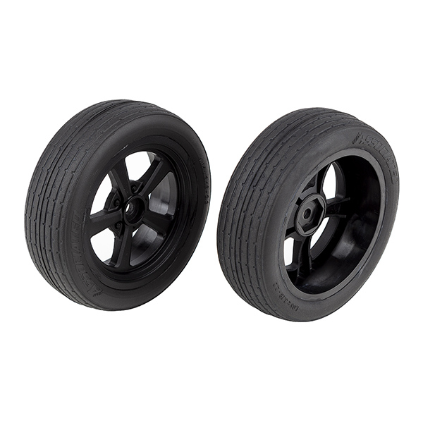 TEAM ASSOCIATED DR10 FRONT WHEELS WITH DRAG TYRES