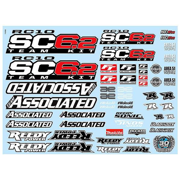 TEAM ASSOCIATED SC6.2 DECAL SHEET