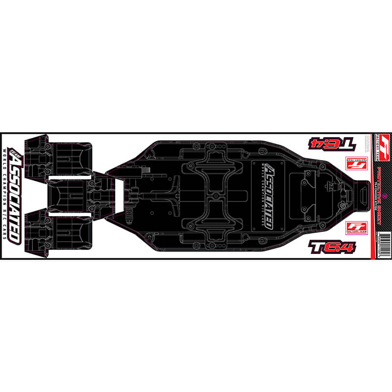 TEAM ASSOCIATED T6.4 FT CHASSIS PROTECTIVE SHEET PRINTED