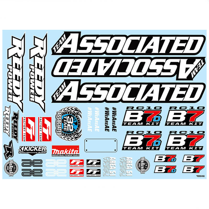 TEAM ASSOCIATED RC10B7 DECAL SHEET