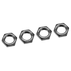 CORALLY WHEEL NUT SERRATED ALUMINIUM BLACK 4 PCS