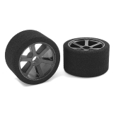 CORALLY ATTACK FOAM TYRES 1/12 CIRCUIT 30 SHORE PINK FRONT CARBON RIMS 2PCS