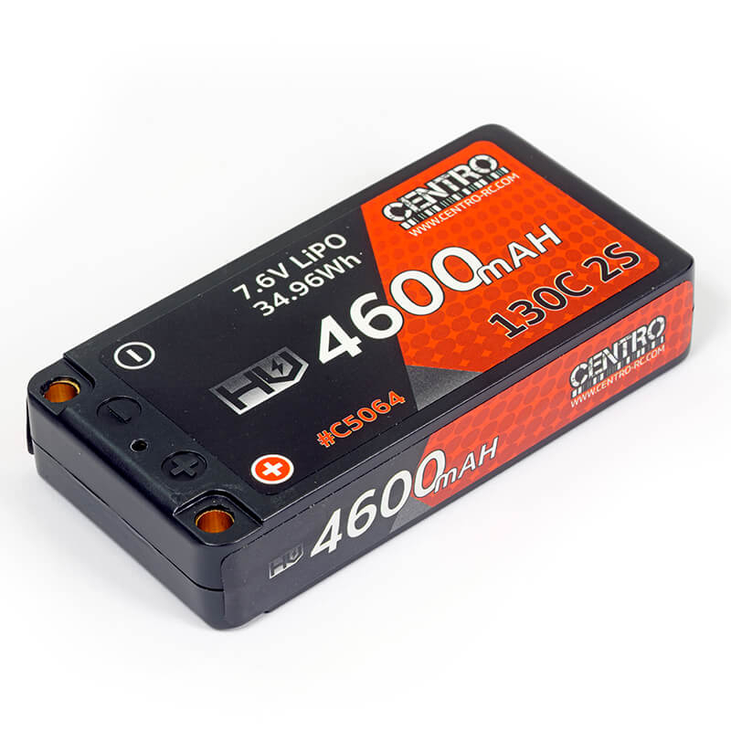 CENTRO HV 2S 4600MAH 7.6V 130C HARDCASE LP SHORTY LIPO (5mm)