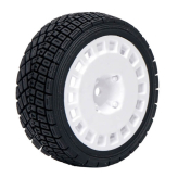 FASTRAX 1/10TH RALLY ANGLE TYRE/WHEEL SET WHITE (4)