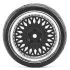 FASTRAX 1/10 STREET/TREAD TYRE CLASSIC BLACK/CHROME WHEEL