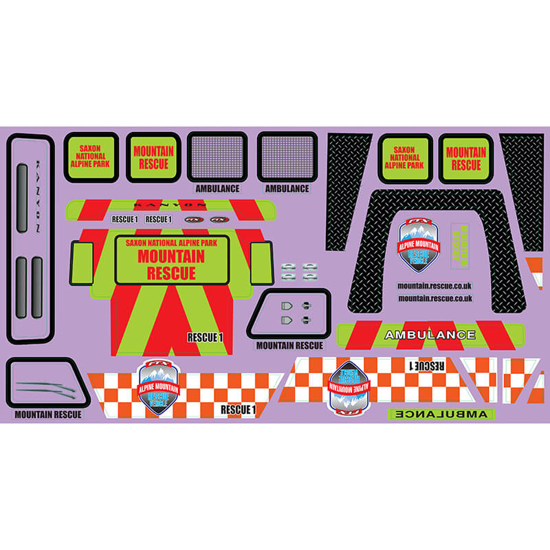 FTX KANYON MOUNTAIN RESCUE DECAL SHEET