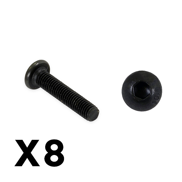FTX OUTBACK FURY BUTTON HEAD 3 X 16MM HEX SCREW (8PC)