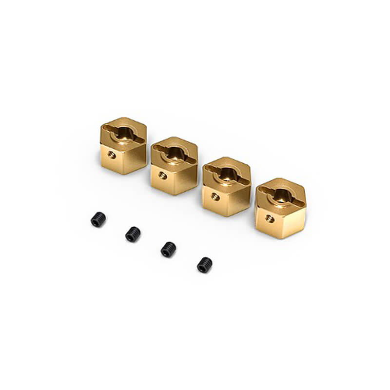 BRASS 12MM WHEEL HUB (4) (8MM THICK)