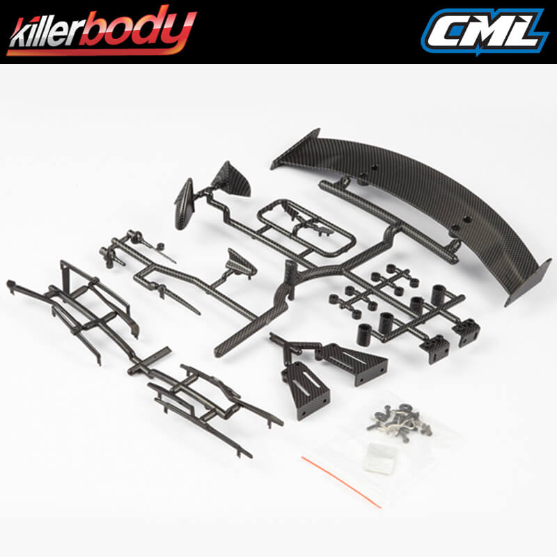 KILLERBODY 1/10 TC BASIC PLASTIC PARTS (CARBON FIBER FINISH)