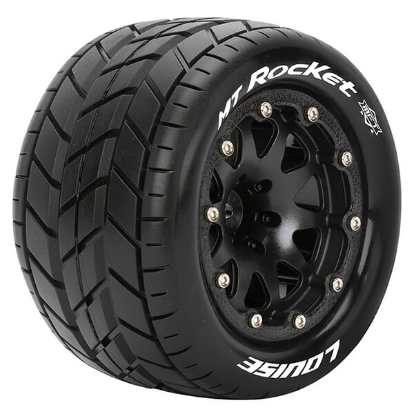 LOUISE RC MT-ROCKET 1/10 SOFT BEAD-LOCK/1/2 OFFSET HEX 12MM BLACK