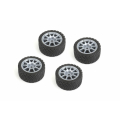 LOUISE RC RALLY TYRES AND WHEELS 10 SPOKE GRAY +1MM (4PCS)