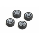 LOUISE RC RALLY TYRES AND WHEELS 10 SPOKE GRAY +1MM (4PCS)