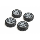 LOUISE RC 1/10 ROAD TYRES 6 SPOKE WHEEL-GRAY/ET-0MM(4PCS)