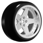 LOUISE RC 1/10 DRIFT 2,4,6,8MM OFFSET 5-SPOKE WHEELS MATTE SILVER WITH TYRES