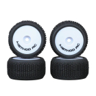 METHOD NITRAGRIP 1/24 TRUCK TYRES F/R ON 7MM HEX WHITE (4)