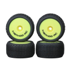 METHOD NITRAGRIP 1/24 TRUCK TYRES F/R ON 7MM HEX YELLOW (4)