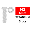 CORALLY TITANIUM SCREWS M3 X 6MM HEX BUTTON HEAD 6 P