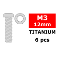 CORALLY TITANIUM SCREWS M3 X 12MM HEX BUTTON HEAD 6
