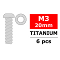 CORALLY TITANIUM SCREWS M3 X 20MM HEX BUTTON HEAD 6