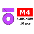 CORALLY ALUMINIUM WASHER FOR M4 FLAT HEAD SCREWS OD=10mm Purple (10pcs)