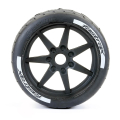FASTRAX SUPAFORZA WIDE REAR 45° TYRES/BLACK 17MM HEX WHEELS