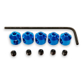 FASTRAX ALUMINIUM COLLETS (5) BLUE w/SCREWS & WRENCH