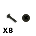 FTX OUTBACK MINI 3.0 ROUND HEA D SELF TAPPING SCREW 1.7X7 (8P)