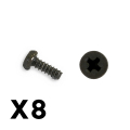 FTX OUTBACK MINI 3.0 ROUND HEA D SELF TAPPING SCREW 1.7X5 (8PC)