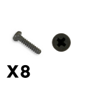 FTX OUTBACK MINI 3.0 ROUND HEAD SELF TAPPING SCREW 1.4X6 (8PC)
