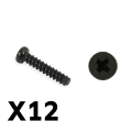 FTX TRACER PAN HEAD SELF TAPPING SCREWS PBHO2.6*12MM