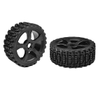CORALLY OFF-ROAD 1/8 BUGGY TYRES XPRIT GLUED ON BLACK RIMS (1 PAIR)