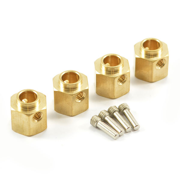 FASTRAX TRX-4 BRASS HEX WHEEL HUB +5mm (4)
