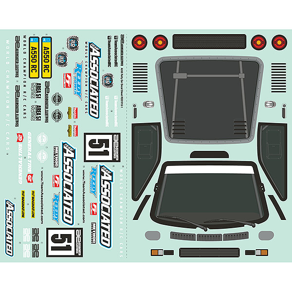 TEAM ASSOCIATED APEX 2 SPORT RALLY A550 DECAL SHEET