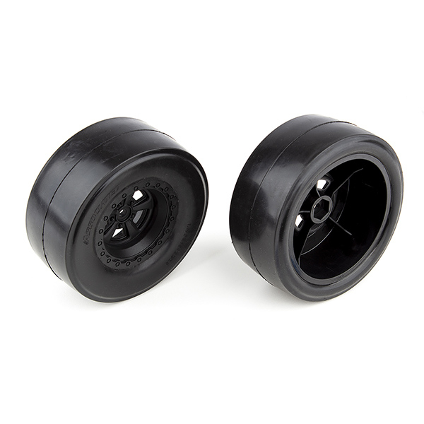 TEAM ASSOCIATED DR10 REAR WHEELS WITH DRAG SLICK TYRES