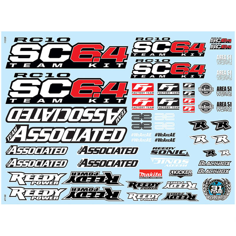 TEAM ASSOCIATED RC10SC6.4 DECAL SHEET