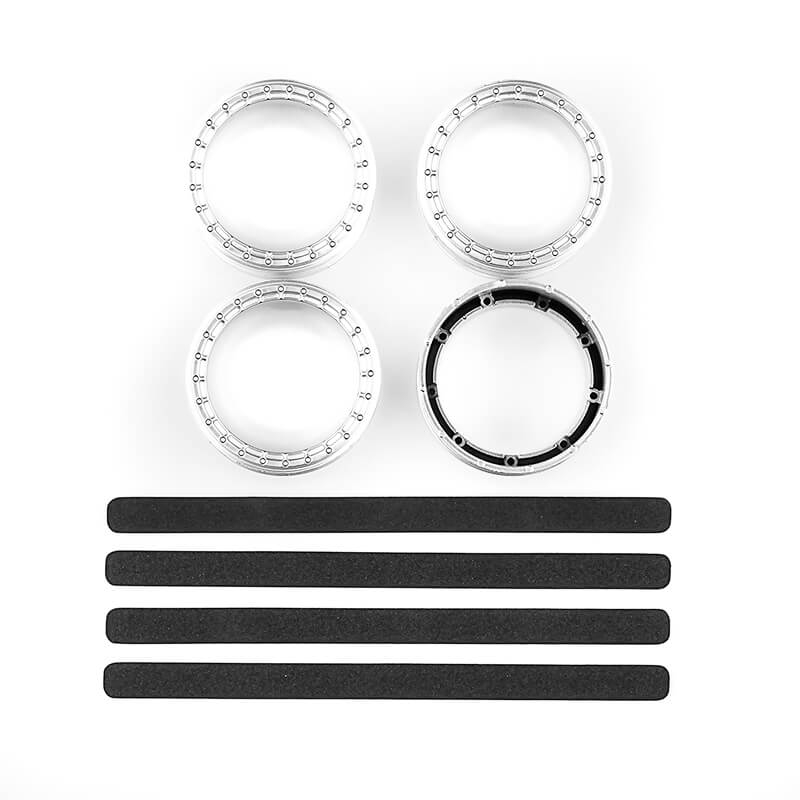 TEAM ASSOCIATED DC10 FT ADJ. WHEEL RIM, SILVER (4)