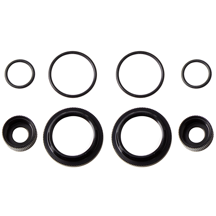 Team Associated 12mm SHOCK COLLAR AND SEAL RETAINER SET BLACK