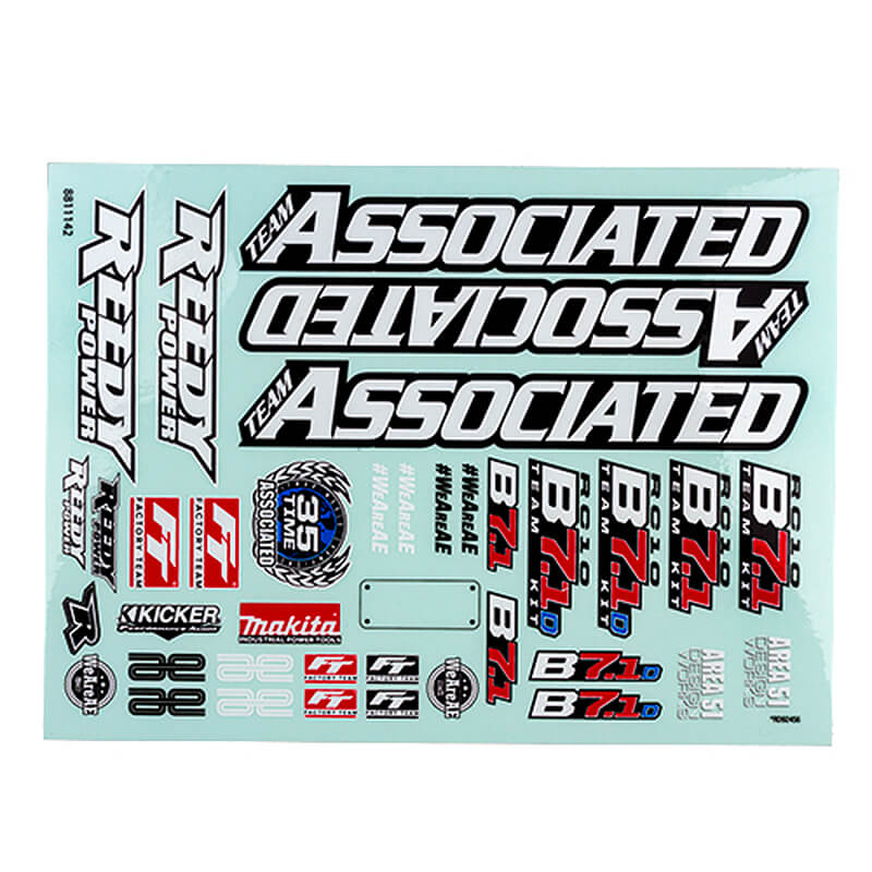 TEAM ASSOCIATED RC10B7.1 DECAL SHEET