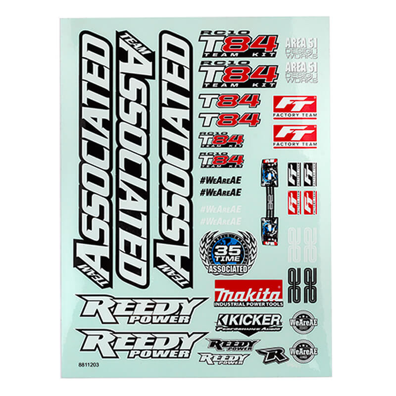 TEAM ASSOCIATED RC10TB84 DECAL SHEET