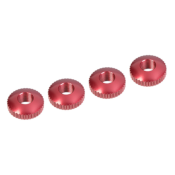 CORALLY ALUM. BODY MOUNT CAMBERED NUTS 4 PCS