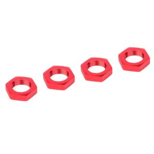 CORALLY WHEEL NUT SERRATED ALUMINIUM RED 4 PCS