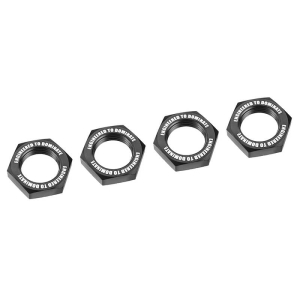 CORALLY WHEEL NUT SERRATED ALUMINIUM BLACK 4 PCS