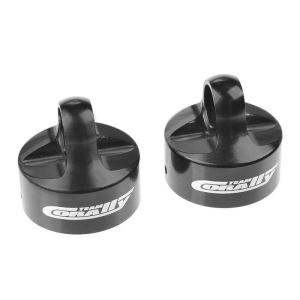 CORALLY SHOCK CAP PRO ALUMINIUM HARD ANODISED BLACK 2 PCS