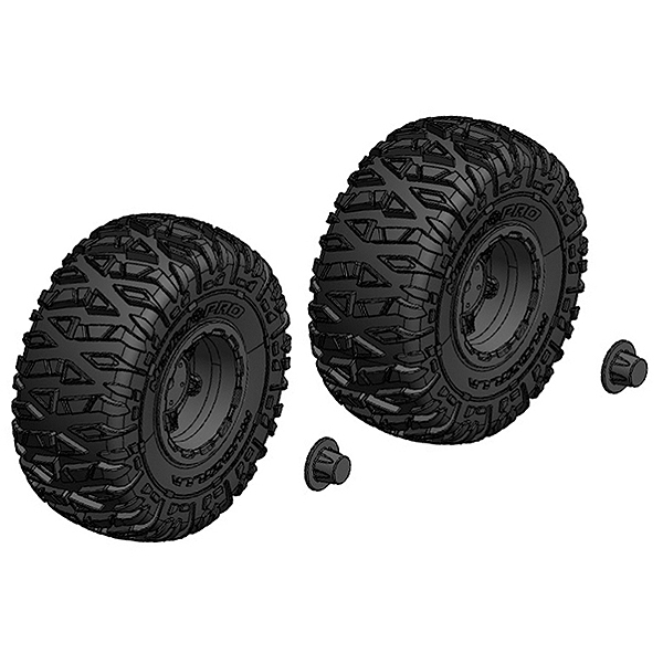CORALLY TYRE AND RIM SET TRUCK BLACK RIMS 1 PAIR