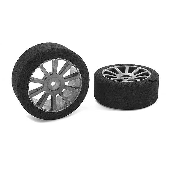 CORALLY ATTACK FOAM TYRES 1/10 GP TOURING 35 SHORE 26MM FRONT CARBON RIMS 2PCS