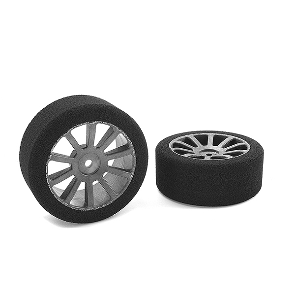 CORALLY ATTACK FOAM TYRES 1/10 GP TOURING 37 SHORE 26MM FRONT CARBON RIMS 2PCS