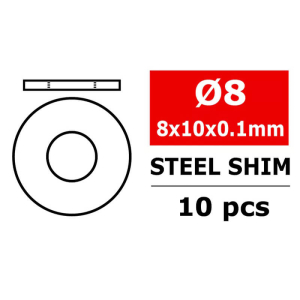 CORALLY STEEL METRIC SHIM 8X10X0,1MM 10 PCS