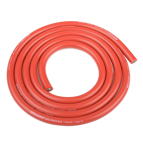 CORALLY ULTRA V+ SILICONE WIRE SUPER FLEXIBLE RED 10AWG 2683/0.05 STRANDS OD 5.5MM 1M