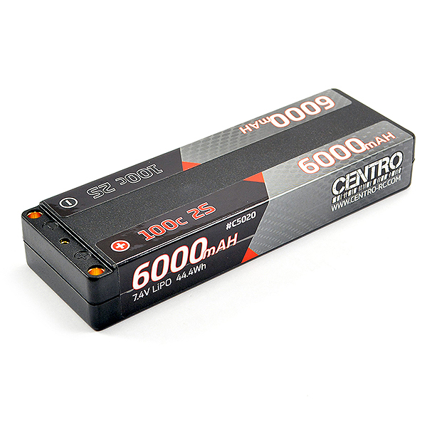 CENTRO 2S 6000MAH 7.4V 100C HARDCASE LCG STICK LIPO BATTERY (5MM SOCKET)